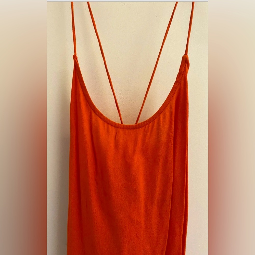 Women’s Orange Criss Cross Lace Camisole Large